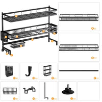 65cm 3 tier Over Single Sink Dish Drying Rack Drainer Kitchen Cutlery Holder Storage Organizer Kings Warehouse 