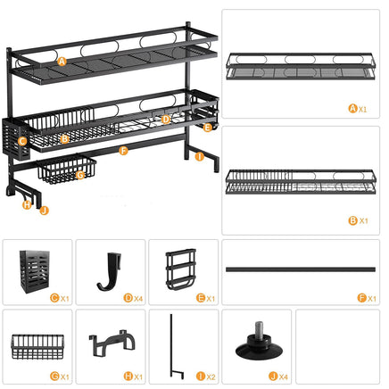 65cm 3 tier Over Single Sink Dish Drying Rack Drainer Kitchen Cutlery Holder Storage Organizer Kings Warehouse 