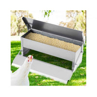 6.5L Automatic Chook Chicken Feeder Poultry Auto Treadle Galvanised Metal Coop Home & Garden Kings Warehouse 