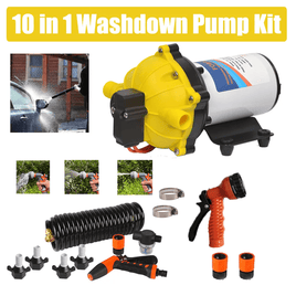 6.6GPM Washdown Pump Kit 12V Wash Pump w/ Hose Nozzle For Caravan RV Marine Boat Furniture Kings Warehouse 