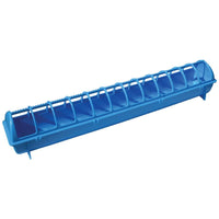 68cm Long Poultry Feeder Chicken Feeding Trough Blue Plastic Flip Top Container Home & Garden Kings Warehouse 