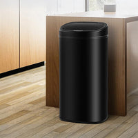 68L Motion Sensor Bin Automatic Stainless Steel Kitchen Rubbish Trash - Black Home & Garden Kings Warehouse 