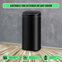 68L Motion Sensor Bin Automatic Stainless Steel Kitchen Rubbish Trash - Black Home & Garden Kings Warehouse 