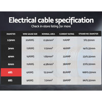 6B&S 10M Twin Core Wire Electrical Cable Extension Car 450V 2 Sheath Tools Kings Warehouse 