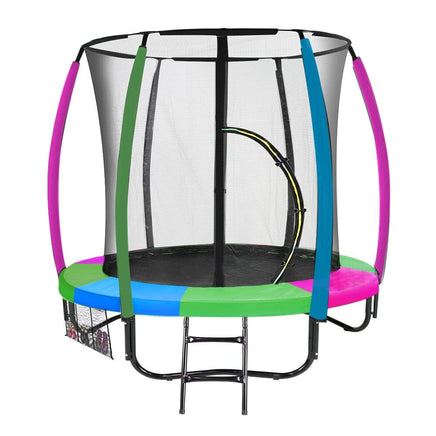 6ft Trampoline Round Free Pad Cover Spring Mat Net Safety Net Enclosure Rainbow Kings Warehouse 