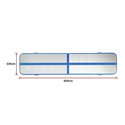 6m Inflatable Air Track Gym Mat Airtrack Tumbling Gymnastics Tumbling with Pump Sports & Fitness Kings Warehouse 