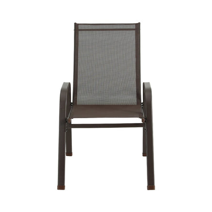6PC Outdoor Dining Chairs Stackable Lounge Chair Patio Furniture Brown Furniture Kings Warehouse 