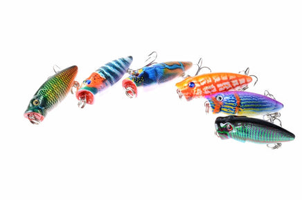 6X 3.5cm Popper Poppers Fishing Lure Lures Surface Tackle Fresh Saltwater Kings Warehouse 