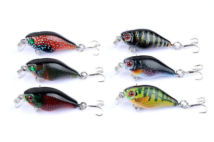 6x 4.3cm Popper Crank Bait Fishing Lure Lures Surface Tackle Saltwater Kings Warehouse 