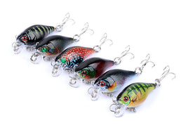 6x 4.3cm Popper Crank Bait Fishing Lure Lures Surface Tackle Saltwater Kings Warehouse 