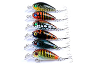 6x 4.5cm Popper Crank Bait Fishing Lure Lures Surface Tackle Saltwater Kings Warehouse 