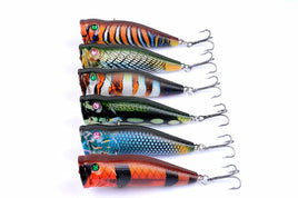 6X 7cm Popper Poppers Fishing Lure Lures Surface Tackle Fresh Saltwater Kings Warehouse 