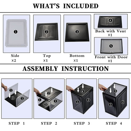 6x Large Shoe Storage Boxes Stackable Shoe Box Organisers Containers Display Cases Bins Magnetic Door Kings Warehouse 