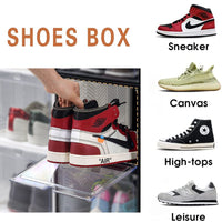 6x Large Shoe Storage Boxes Stackable Shoe Box Organisers Containers Display Cases Bins Magnetic Door Kings Warehouse 