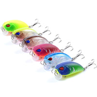 6x Popper Crank 5.1cm Fishing Lure Lures Surface Tackle Fresh Saltwater Kings Warehouse 