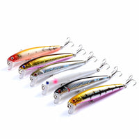 6x Popper Minnow 9.6cm Fishing Lure Lures Surface Tackle Fresh Saltwater Kings Warehouse 