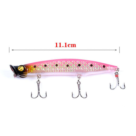 6x Popper Poppers 11.7cm Fishing Lure Lures Surface Tackle Fresh Saltwater Kings Warehouse 