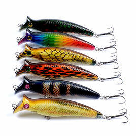 6x Popper Poppers 12.4cm Fishing Lure Lures Surface Tackle Fresh Saltwater Kings Warehouse 