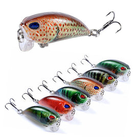 6x Popper Poppers 5.1cm Fishing Lure Lures Surface Tackle Fresh Saltwater Kings Warehouse 