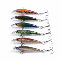 6x Popper Poppers 5cm Minnow Fishing Lure Lures Surface Tackle Fresh Saltwater Kings Warehouse 
