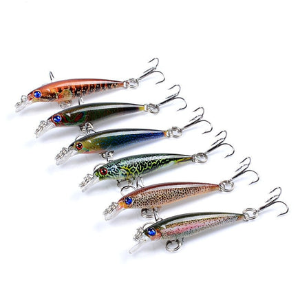 6x Popper Poppers 5cm Minnow Fishing Lure Lures Surface Tackle Fresh Saltwater Kings Warehouse 