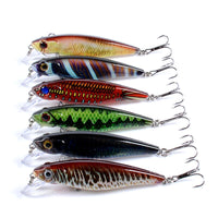 6x Popper Poppers 8.6cm Fishing Lure Lures Surface Tackle Fresh Saltwater Kings Warehouse 