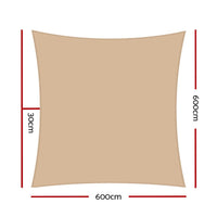 6x6m 280gsm Shade Sail Sun Shadecloth Canopy Square End of Season Clearance Kings Warehouse 