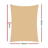 6x8m 280gsm Shade Sail Sun Shadecloth Canopy Square End of Season Clearance Kings Warehouse 