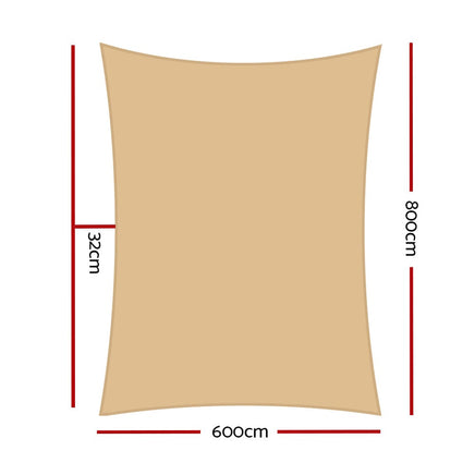 6x8m 280gsm Shade Sail Sun Shadecloth Canopy Square End of Season Clearance Kings Warehouse 