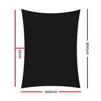 6x8m Shade Sail Sun Shadecloth 280gsm Black Aussie Backyard Blitz Kings Warehouse 