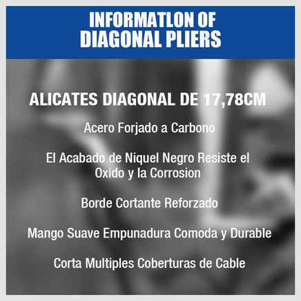 7" Flush Side Cutter Diagonal Cut Pliers Plastic Nippers Cutting Insulated Tool Tools Kings Warehouse 