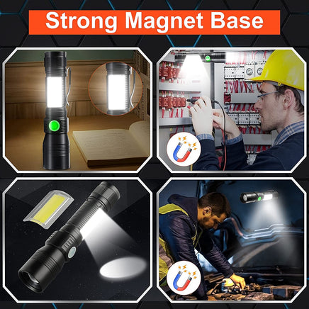 7 Modes Waterproof Rechargeable UV Light Flashlight Torch for Camping Kings Warehouse 