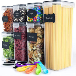 7 Pieces Plastic BPA Free Food Storage Containers for Kitchen (Black) Kings Warehouse 