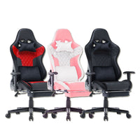 7 RGB Lights Bluetooth Speaker Gaming Chair Ergonomic Racing chair 165° Reclining Gaming Seat 4D Armrest Footrest Black Furniture Kings Warehouse 