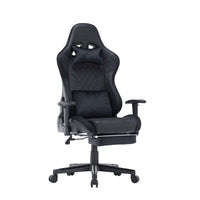 7 RGB Lights Bluetooth Speaker Gaming Chair Ergonomic Racing chair 165° Reclining Gaming Seat 4D Armrest Footrest Black Furniture Kings Warehouse 