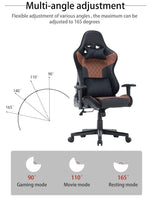 7 RGB Lights Bluetooth Speaker Gaming Chair Ergonomic Racing chair 165° Reclining Gaming Seat 4D Armrest Footrest Black Furniture Kings Warehouse 