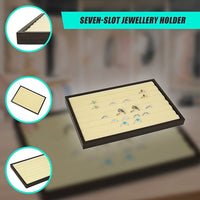 7 Slot Velvet Ring Earring Tray Storage Jewellery Display Display Stackable Home & Garden Kings Warehouse 