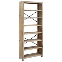 7-Tier Bookcase 80x30x200 cm Solid Wood Acacia Kings Warehouse 