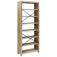 7-Tier Bookcase 80x30x200 cm Solid Wood Acacia Kings Warehouse 