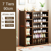 7 Tier Tower Bamboo Wooden Shoe Rack Boot Shelf Stand Storage Organizer Furniture Kings Warehouse 