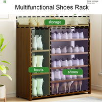 7 Tier Tower Bamboo Wooden Shoe Rack Boot Shelf Stand Storage Organizer Furniture Kings Warehouse 