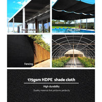 70% UV Sun Shade Cloth Shadecloth Sail Roll Mesh Garden Outdoor 1.83x50m Black End of Season Clearance Kings Warehouse 
