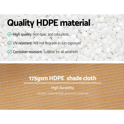 70% UV Sun Shade Cloth Shadecloth Sail Roll Mesh Outdoor 3.66x30m Beige End of Season Clearance Kings Warehouse 