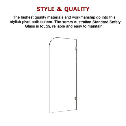 700 x 1450mm Frameless Bath Panel 10mm Glass Shower Screen By Della Francesca Furniture Kings Warehouse 