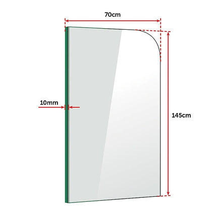 700 x 1450mm Frameless Bath Panel 10mm Glass Shower Screen By Della Francesca Furniture Kings Warehouse 