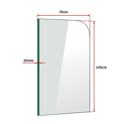 700 x 1450mm Frameless Bath Panel 10mm Glass Shower Screen By Della Francesca Furniture Kings Warehouse 