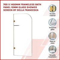 700 x 1450mm Frameless Bath Panel 10mm Glass Shower Screen By Della Francesca Kings Warehouse 