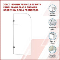 700 x 1450mm Frameless Bath Panel 10mm Glass Shower Screen By Della Francesca Kings Warehouse 