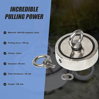 700Kg Salvage Strong Recovery Magnet Neodymium Hook Treasure Hunting Fishing Outdoor Recreation Kings Warehouse 