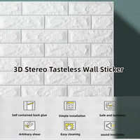 70CMx10M 3D Wall Paper Panel Foam Brick Self Adhesive Waterproof Wallpaper Sticker Pet Care Kings Warehouse 